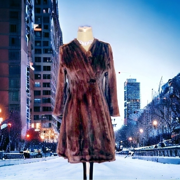 Luxury Million Dollar Look Vintage Geoffrey Beene Real Mink Fur Coat Jacket - Picture 2 of 11